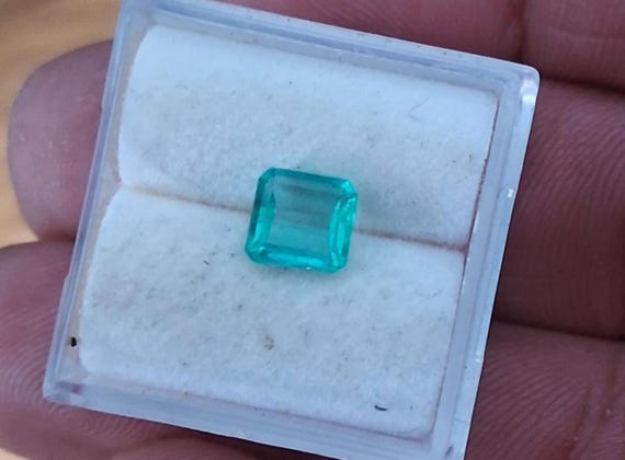 Square Light Emerald May Gemstone for Engagement Ring