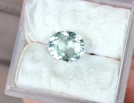 Natural Ceylon Mint Green Sapphire 7.6x6.4 MM Oval September Gemstone