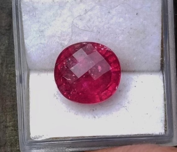 Unique Color Strawberry Tourmaline 3.87 Cts Cushion Shape for Jewellery