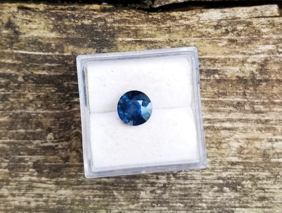 Ceylon Blue Sapphire 7 MM Round for Engagement Ring, One of a kind 2 Carats Round Blue Sapphire for Jewelry, Free Shipping to North America