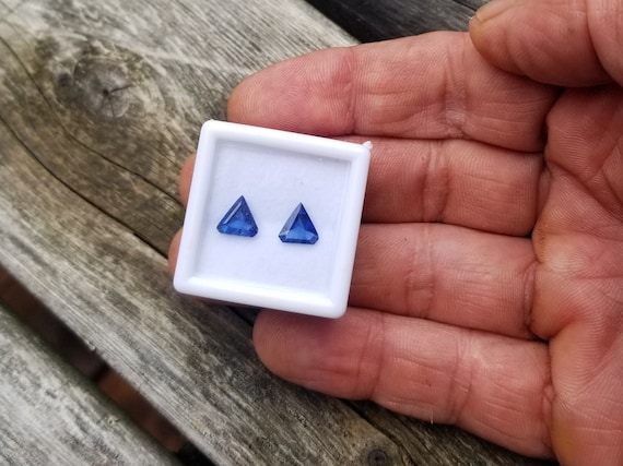 Blue Sapphire Pair for Earrings, September Birthstone for Anniversary Jewelry, Natural Ceylon Sapphires
