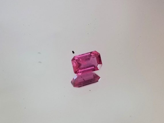 Pink Purple Sapphire 7.4 x 4.7mm Emerald Cut