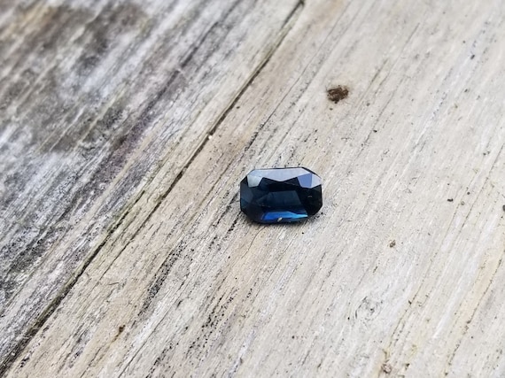 Dark Blue Sapphire Emerald Cut September Birthstone, Ceylon Natural Blue Sapphire for Jewelry, Free Shipping to North America