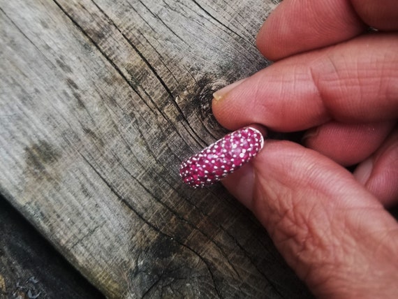 Fine Ruby Sterling Silver Design Ring - image 5