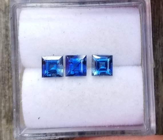 Montana  Sapphire  3.7 MM Square for Jewellery September Birthstone