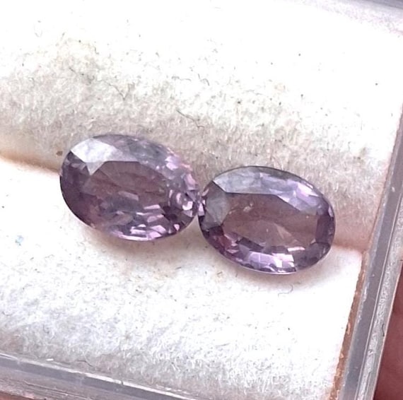 Purple Sapphire Pair 7x5 Oval Total Weight 2.29 Carats