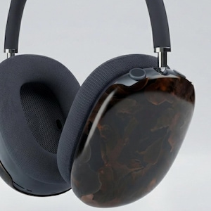 Dark Brown Tortoiseshell Marble AirPod Max Cases | Tortoiseshell Headphone Covers AirPod Max