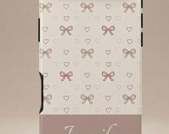 Personalized Coquette Pink Bows and Hearts Phone Case | Preppy iPhone 17 16 15 14,  Samsung Google S25 S24 S23,