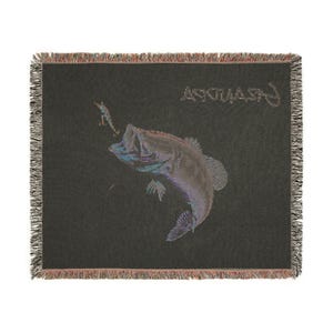 Manta para pesca con mosca / Regalo personalizado para pescadores de lubina, regalo de decoración para pescadores, regalo de jubilación, regalo personalizado para abuelo, esposo, padre. imagen 10