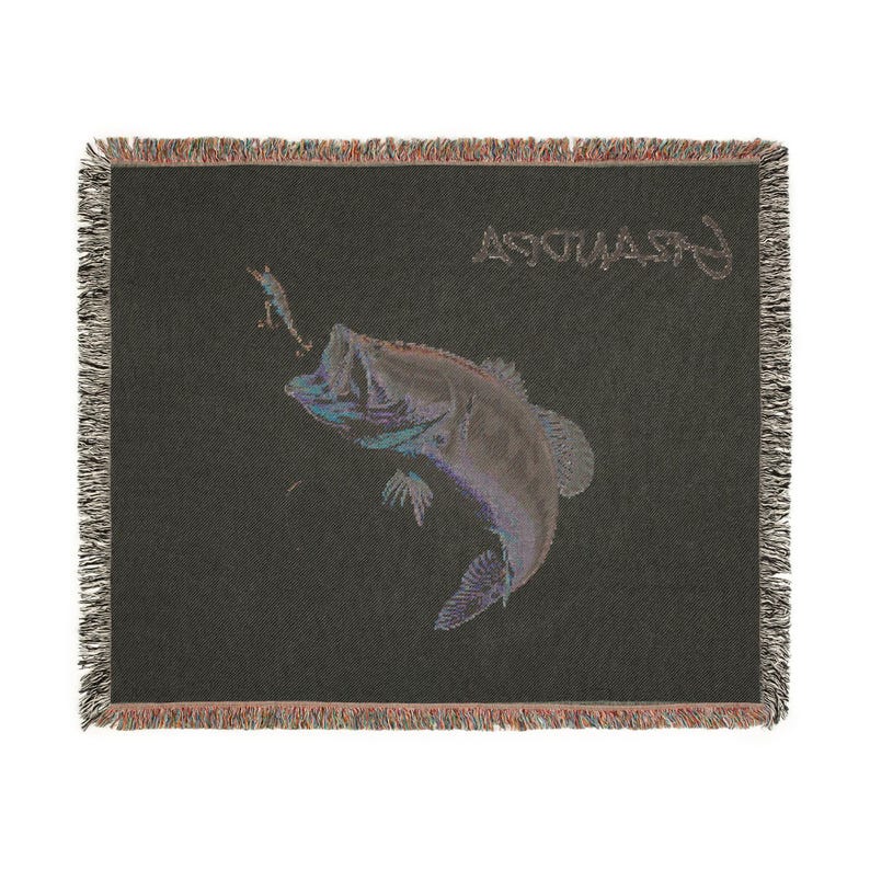 Manta para pesca con mosca / Regalo personalizado para pescadores de lubina, regalo de decoración para pescadores, regalo de jubilación, regalo personalizado para abuelo, esposo, padre. imagen 10