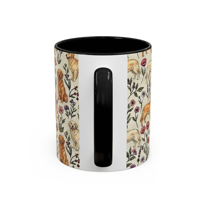 Golden Retriever Puppy Floral Accent Coffee Mug, 11oz & 15oz, Golden Retriever dog Tea Cup Gift image 6