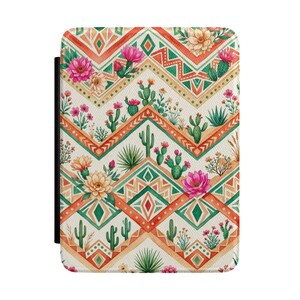 Boho Desert Kindle Case, Southwestern Cactus Floral Kindle Cover, Geometric Aztec Kindle Sleeve, Cute Kindle Paperwhite Case Gift for Her