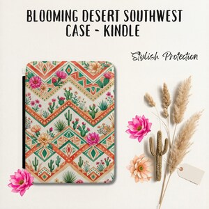 Boho Desert Kindle Case, Southwestern Cactus Floral Kindle Cover, Geometric Aztec Kindle Sleeve, Cute Kindle Paperwhite Case Gift for Her