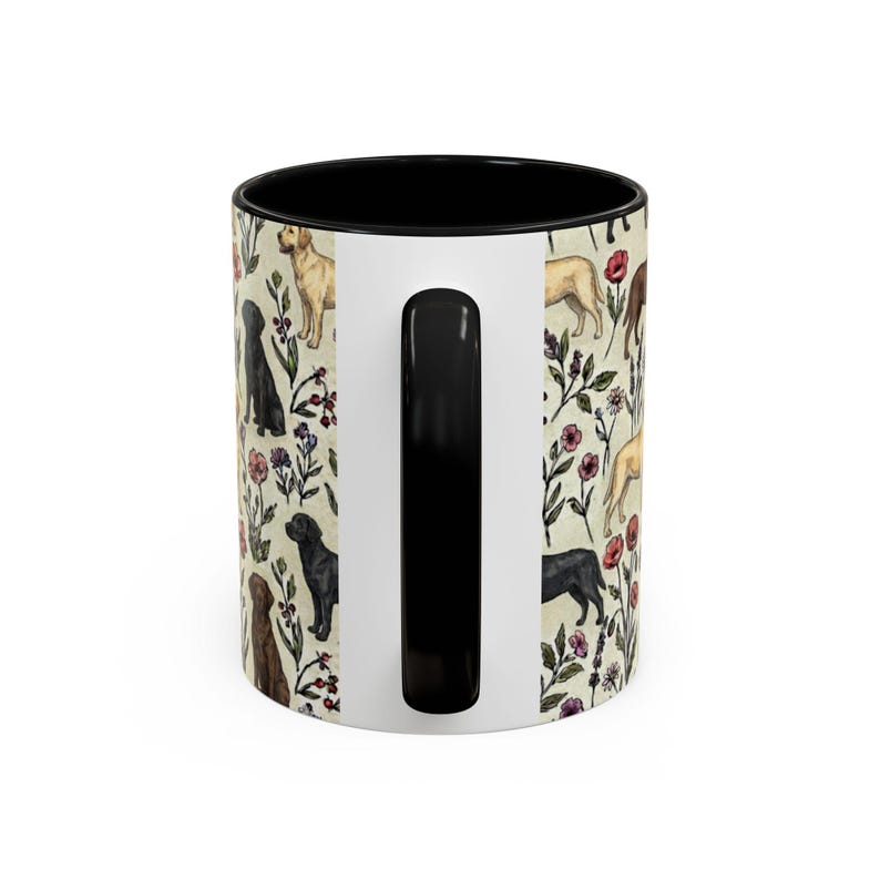 Labrador Retriever Floral Accent Coffee Mug, 11oz & 15oz, Yellow, black and chocolate Lab Tea Cup Gift image 7