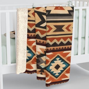 Southwestern Woven Throw Blanket, Aztec Geometric Fringe Blanket, Boho Western Couch Throw, Rustic Cabin Decor, Earth Tone Housewarming Gift