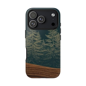 Modern Rustic Evergreen Wooden Phone Case, Samsung S26 Forest Cover Gift, Faux Wood Grain iPhone 17 16 15 14, Samsung Galaxy S25 S24 S23 image 12