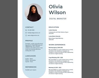 Bearbeitbare Lebenslauf Vorlage Kit | Canva, Anschreiben & Vorbereitung auf Vorstellungsgespräch (Digitaler Download)