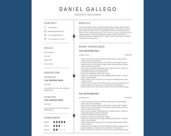 Bearbeitbare Lebenslauf Vorlage Kit | Canva, Anschreiben (Digitaler Download)