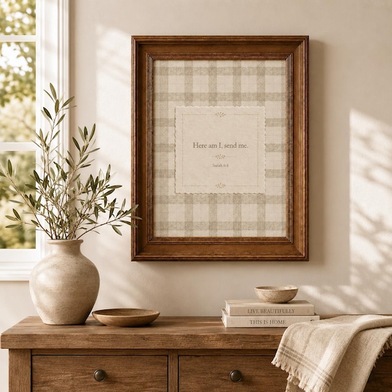 Here Am I, Send Me Print, Isaiah 6:8 Scripture Art, Christian Home Decor, Bibical Poster, Church Wall Decor