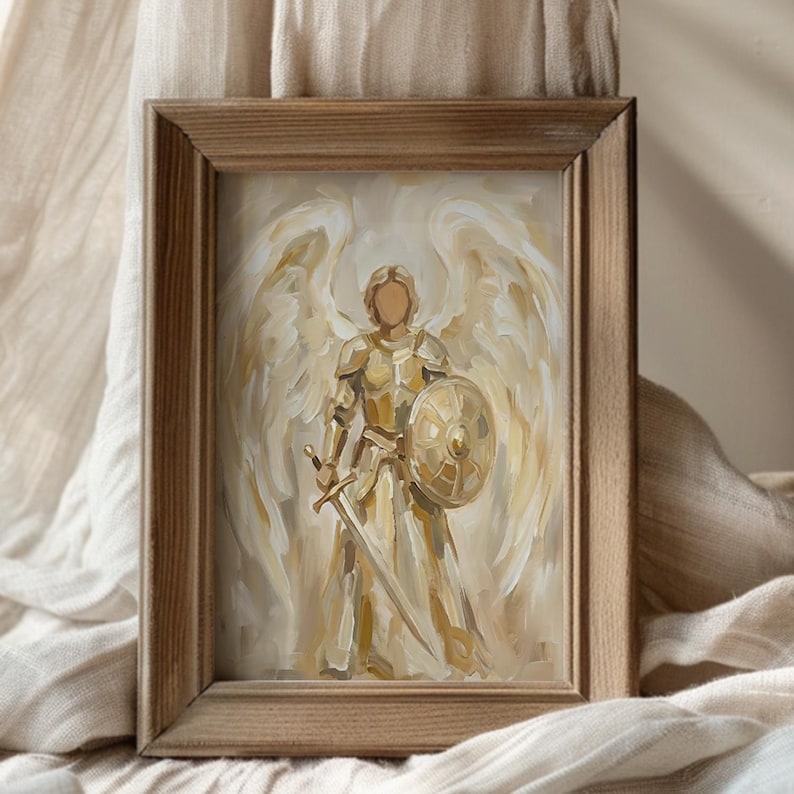 St Michael the Archangel Wall Art, Saint Michael Artwork, Abstract ...