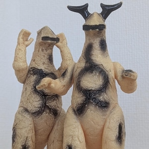 Bandai 1983 Eleking Ultraseven Kaiju Sofubi 2 Figures Japan Hard to Find
