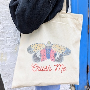 Crush Me Flirty Spotted Lanternfly Canvas Tote Bag
