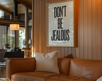 Napoleon Dynamite Movie Quote Poster, Don't Be Jealous Chatting Babes, Modern Print, Mid-Century, Black and White