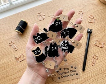 Schwarze Katze Meme Abzeichen Reel, lustige Badge Reel, lustige Meme Aufkleber für Wasserflaschen, Autos, Becher, Hydroflask, Silly Badge Reel