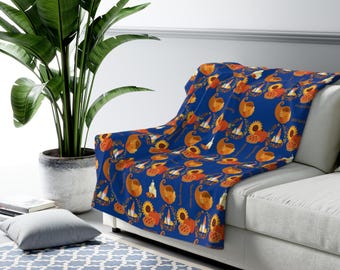 Thanksgiving Gnome Sherpa Fleece Blanket - Autumn Decor