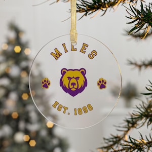 Acrylornament voor Miles College, College Decor, Uniek vakantiecadeau, HBCU-huisdecoratie - goud