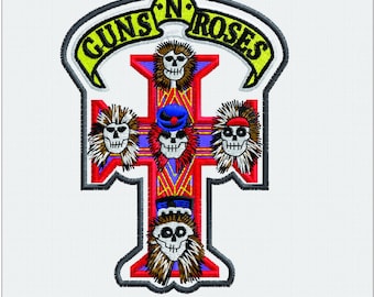 Rock Band Embroidery Design - Retro Metal Music Digital File - Heavy Metal Insect Patch