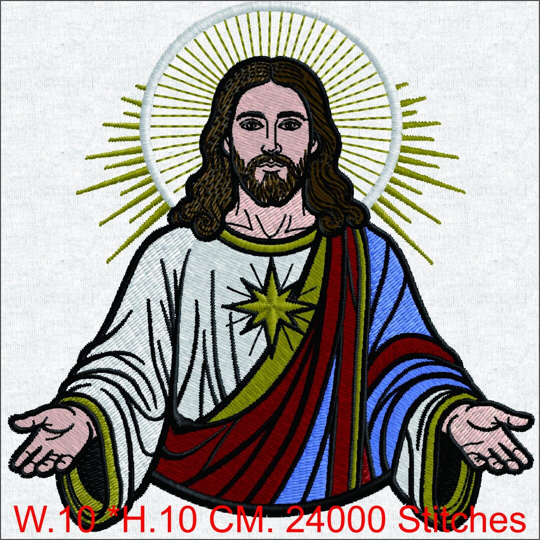 Jesus Christ Machine Embroidery Design, Religious Christian Portrait ...