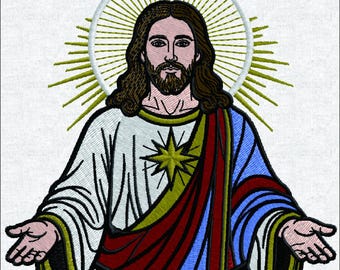 Jesus Christ Machine Embroidery Design, Religious Christian Portrait Digital File