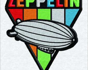 Zeppelin Airship Embroidery File | Vintage Retro Rock Band Vibe Patch Design