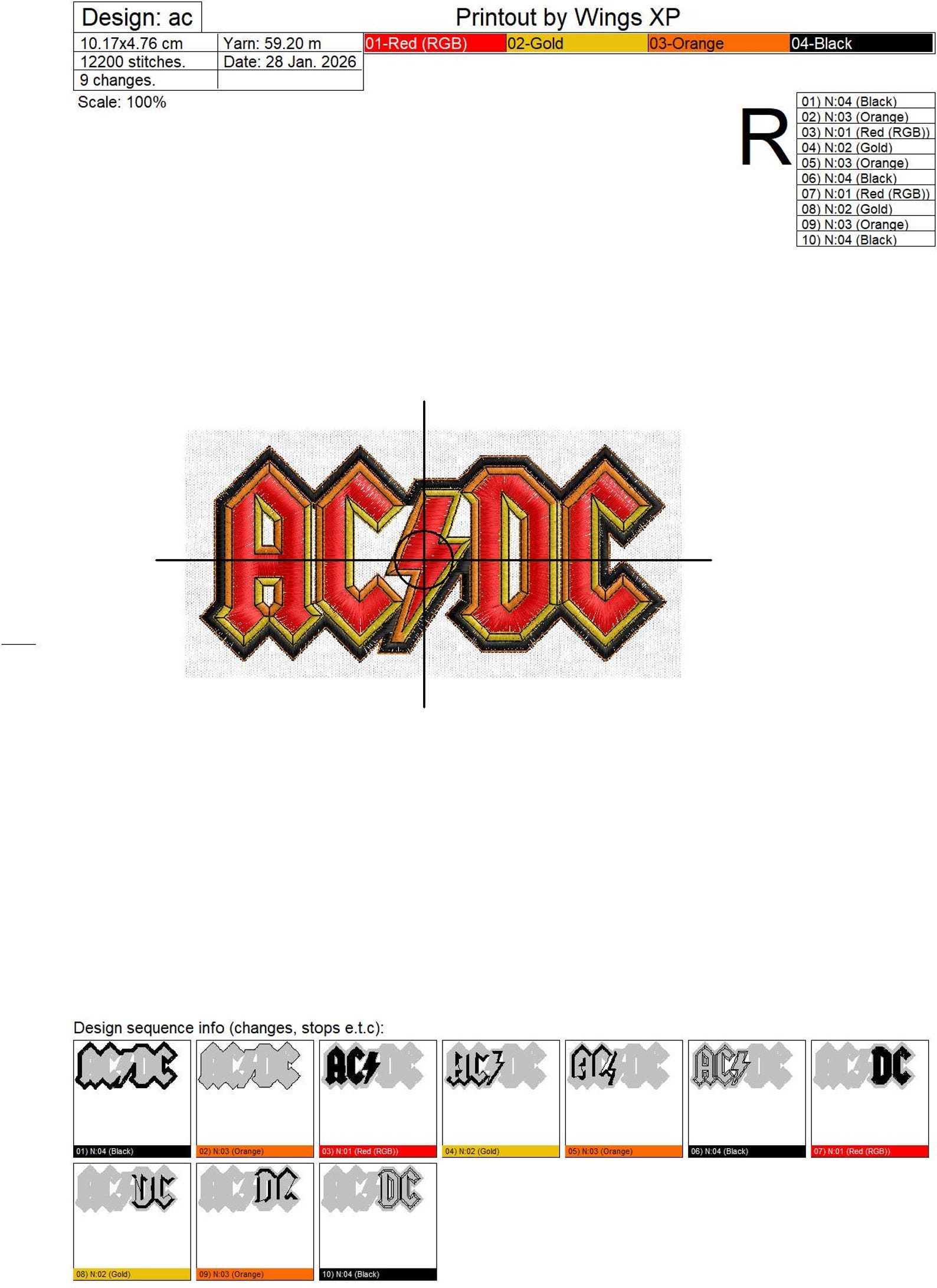 Classic Rock Lightning Bolt Machine Embroidery Design - Retro Heavy ...