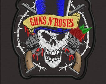 Rock Band Embroidery Design - Retro Metal Music Digital File - Heavy Metal Insect Patch