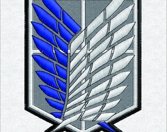 Motif de broderie « Ailes de la liberté », dossier du régiment d'éclaireurs du Bataillon d'exploration de L'Attaque des Titans, 3 tailles