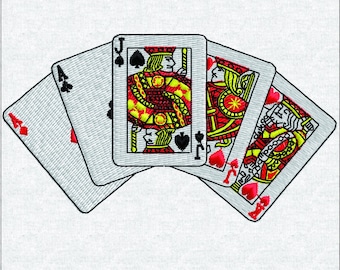 Playing Cards Embroidery Design | King Ace Queen Digitized Pattern | Casino Game Machine Embroidery File