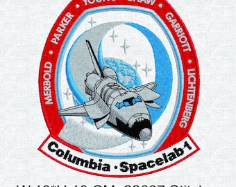 Diseño de bordado a máquina del parche de la misión Columbia Spacelab-1 de la NASA - Transbordador espacial STS-9