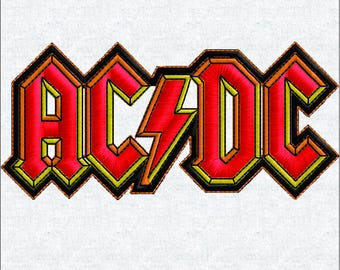 Classic Rock Lightning Bolt Machine Embroidery Design - Retro Heavy Metal Style Patch Digital File