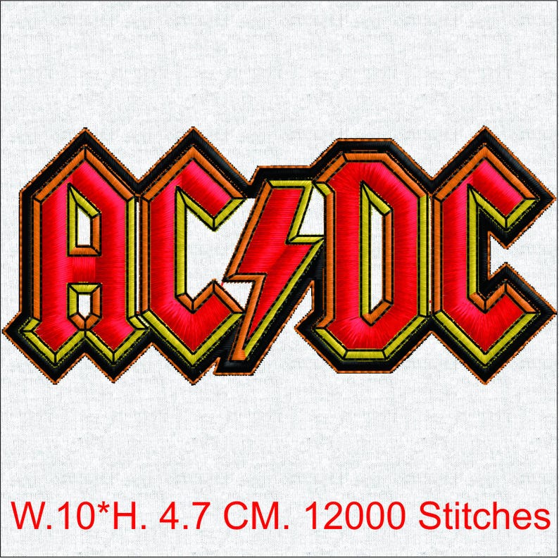 Classic Rock Lightning Bolt Machine Embroidery Design - Retro Heavy ...