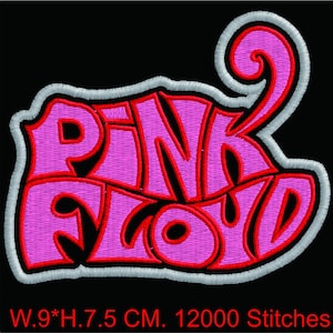 Psychedelischer Pink Rock Stickmuster, Retro Musik Band Aufnäher