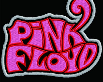 Psychedelic Pink Rock Embroidery Design, Retro Music Band Style Patch