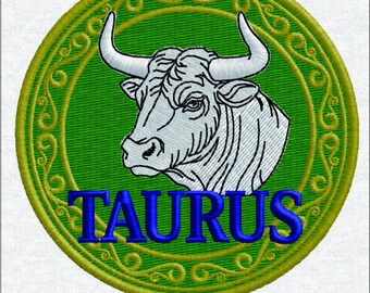 Design del Toro - Toppa vintage con testa di toro - Motivo astrologico magico retrò - Segno celeste fortunato