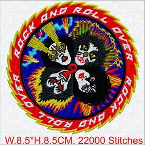 Retro Rock Icon Circular Embroidery Design - Digital File for Jackets and Collectibles