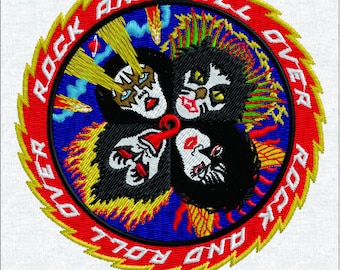 Retro Rock Icon Circular Embroidery Design - Digital File for Jackets and Collectibles