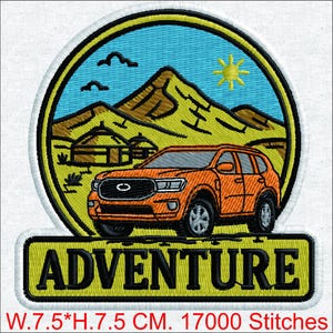 Abenteuer Off-Road-SUV-Design, Camping Berg Stickmuster, Outdoor-Reisen Digitale Datei