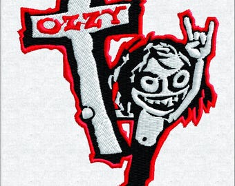 Ozzy Heavy Metal Rock Legend Machine Embroidery Design | Vintage Musician Embroidery File