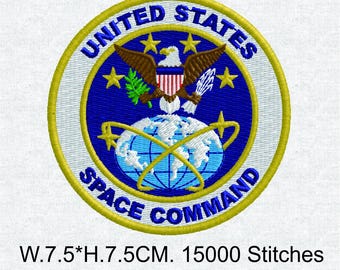 United States Space Command Machine Embroidery Design - US Space Force Mission Patch - NASA Style