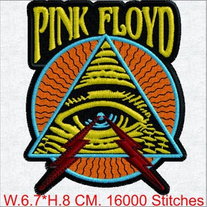 Classic Prog Rock Embroidery File - Pyramid Prism & Eye Design - Retro Music Fan Patch